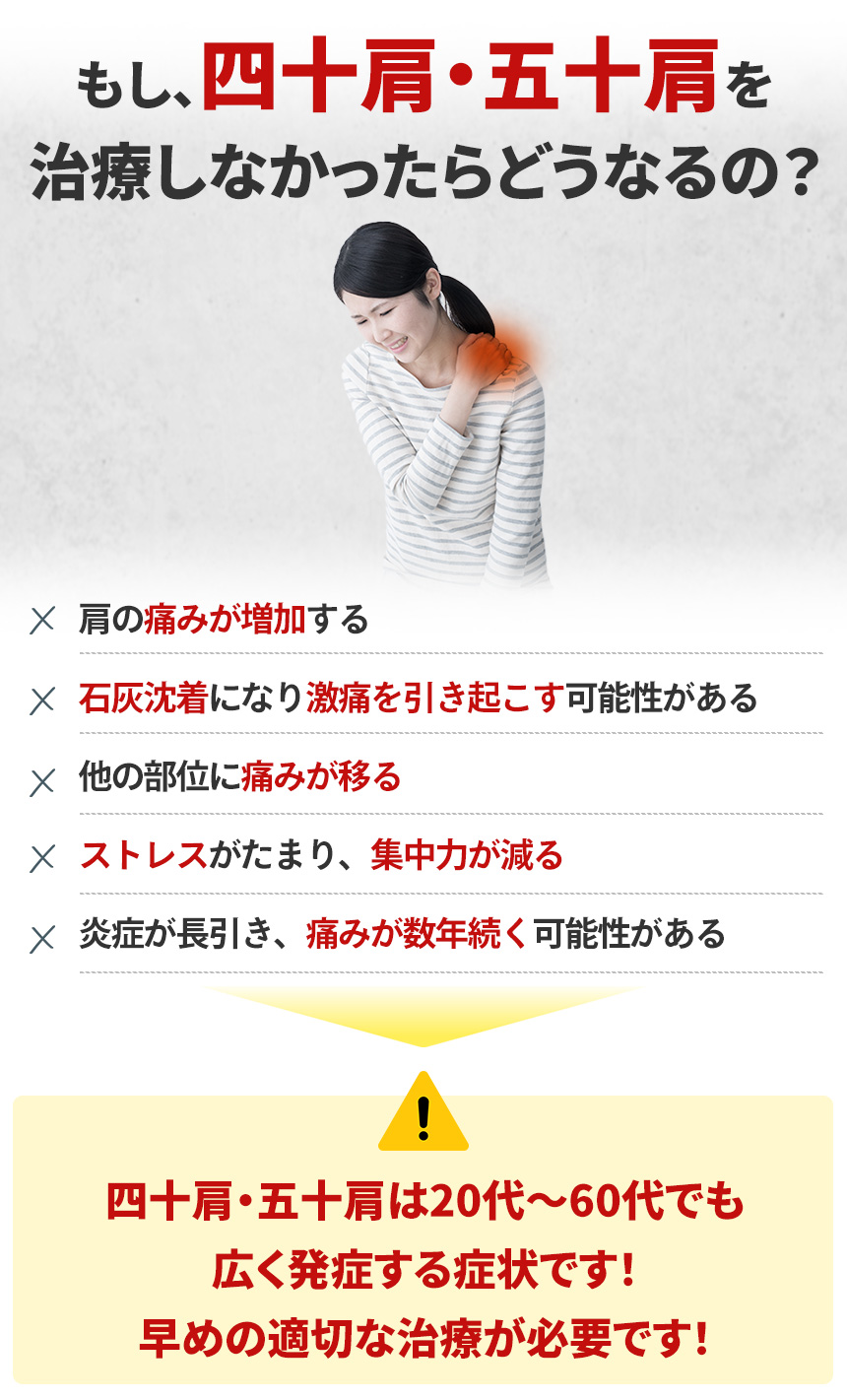 四十肩・五十肩を治療しなかったらどうなるの？